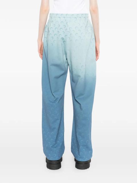 Marine Serre faded-moon fleece track pants - Blue