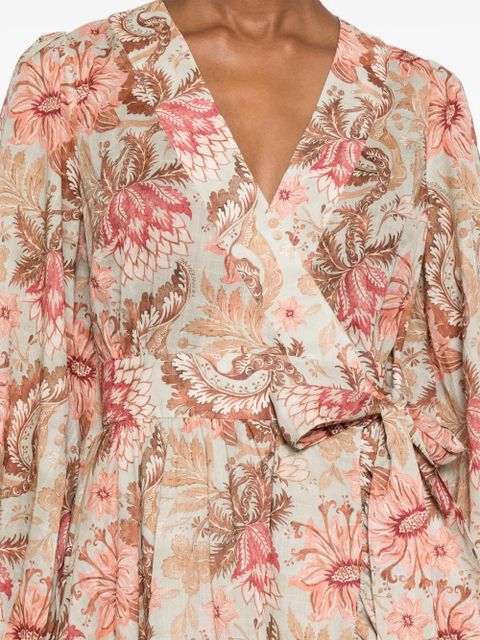 ZIMMERMANN floral ruffled mini dress - Green