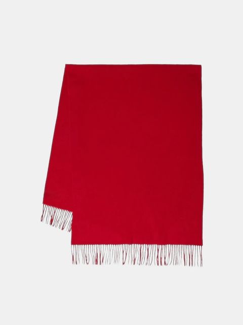 Answear.LAB szal wełniany damski kolor czerwony gładki - zdjęcie produktu nr 1