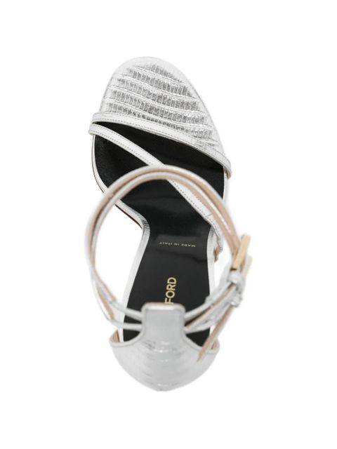 TOM FORD 100mm buckle strap sandals - Silver