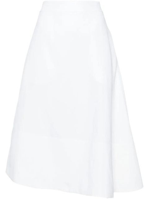 Jil Sander asymmetric linen midi skirt - White - zdjęcie produktu nr 1