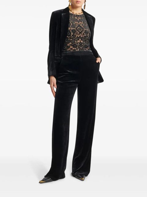 ETRO velvet straight-leg trousers - Black