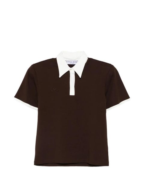 Rowen Rose contrast-collar polo top - Brown - zdjęcie produktu nr 1