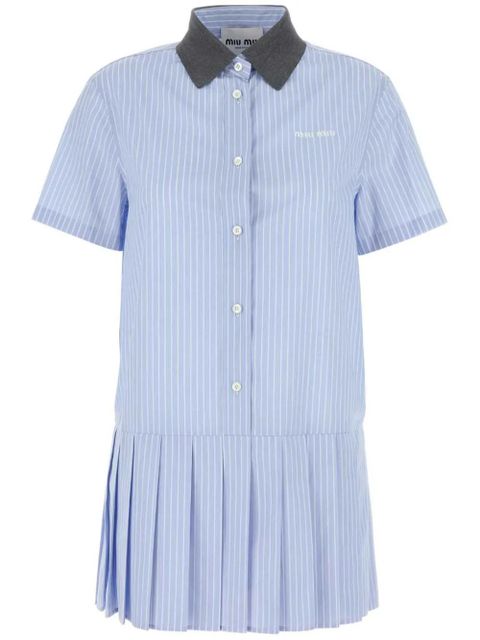 Miu Miu poplin mini polo dress - Blue - zdjęcie produktu nr 1