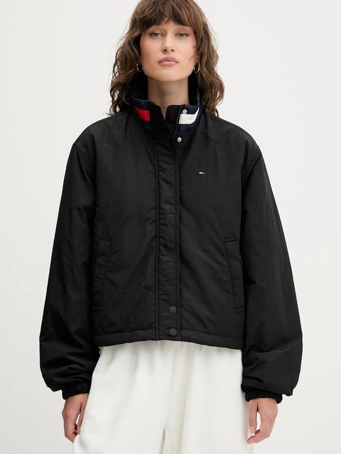 Tommy Jeans kurtka kolor czarny przejściowa oversize DW0DW21436 - zdjęcie produktu nr 1