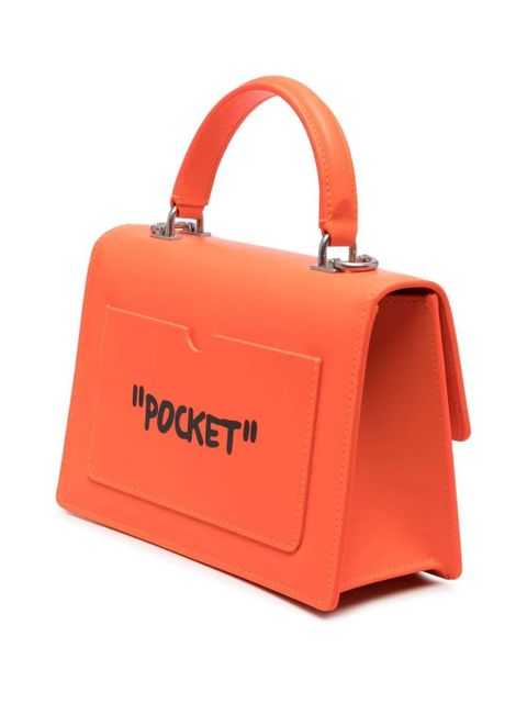 Off-White Jitney 1.4 leather top-handle bag - Orange