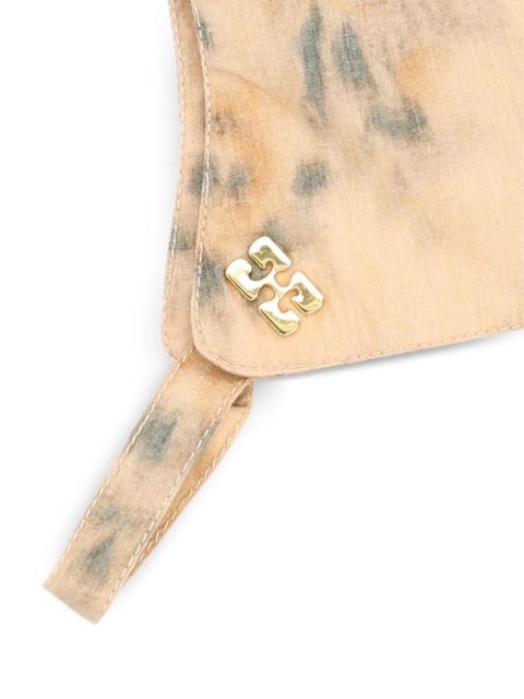 GANNI logo-plaque balaclava - Neutrals