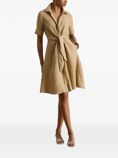 Lauren Ralph Lauren linen midi dress - Neutrals - zdjęcie produktu nr 1