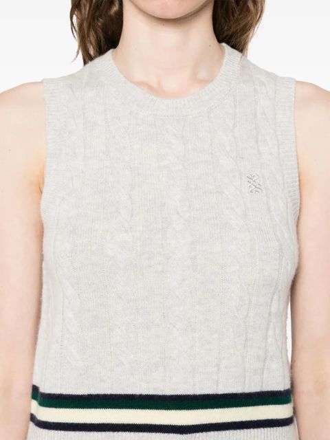 SANDRO cable-knit vest - Grey