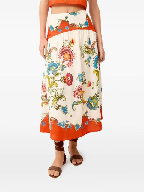 Marie Oliver Vicki floral skirt - Neutrals