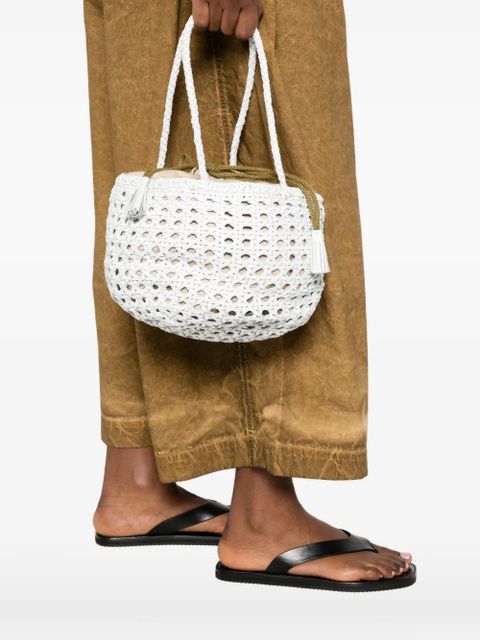 DRAGON DIFFUSION Joventus woven tassel tote bag - White - zdjęcie produktu nr 2