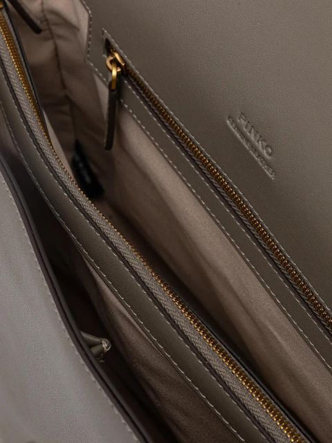 PINKO maxi Love stud-embellished shoulder bag - Grey