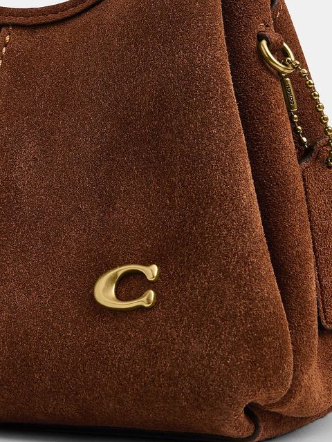 Coach torebka zamszowa Lana 19 kolor brązowy CCY33