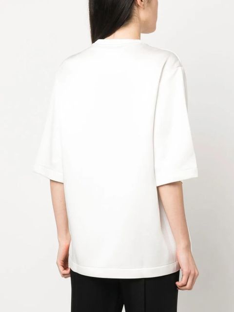Lanvin embroidered-logo satin T-shirt - White