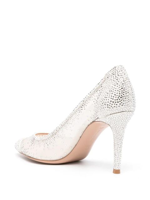 Gianvito Rossi Rania 85mm rhinestone pumps - White