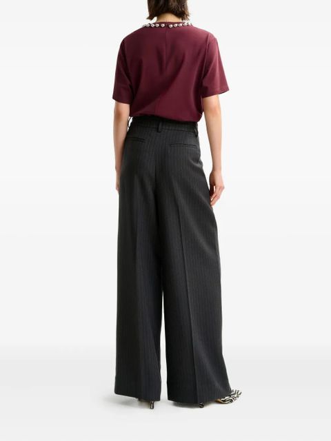 Essentiel Antwerp pleated pinstripe-pattern trousers - Grey