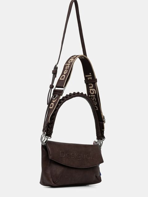 Desigual torebka HALF LOGO TROKEL kolor brązowy 25WAXP70