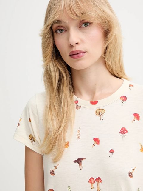 Rag & Bone t-shirt bawełniany damski kolor beżowy RE6E25FT3SW