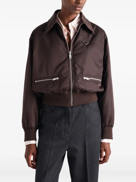 Prada Re-Nylon triangle-logo jacket - Brown