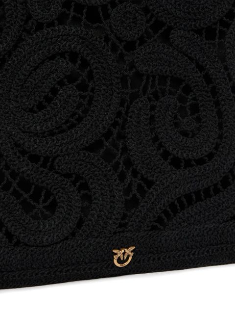 PINKO medium crocheted tote bag - Black