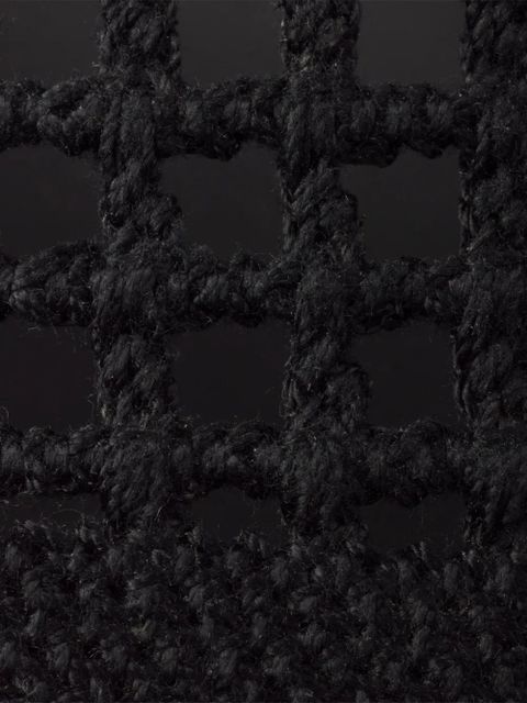 Prada crochet logo-engraved platform sandals - Black