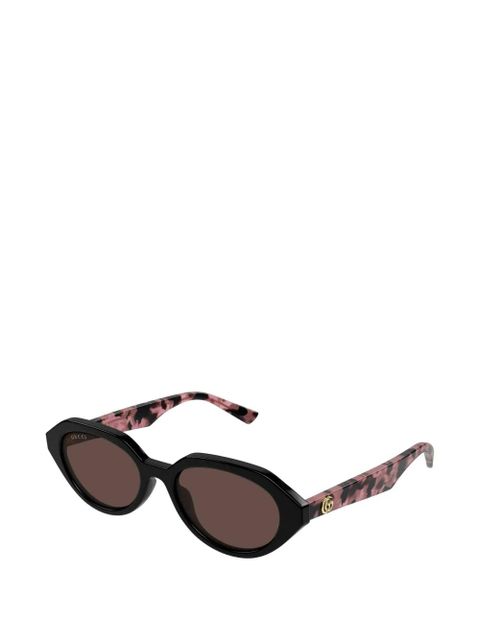 Gucci Eyewear geometric-frame tortoiseshell-effect sunglasses - Black - zdjęcie produktu nr 2
