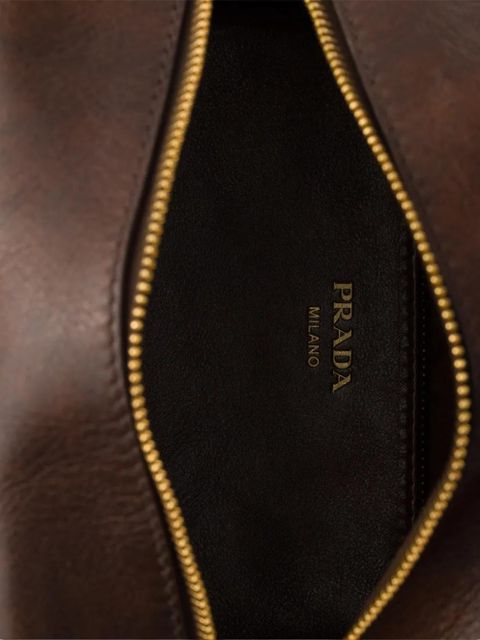 Prada Carry antiqued leather top-handle mini-bag - Brown