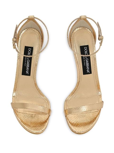 Dolce & Gabbana 105mm Keira leather sandals - Gold