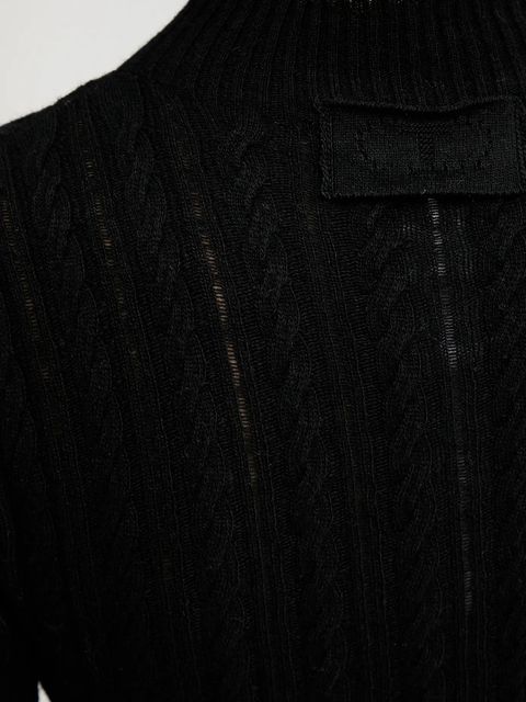 Twinset sweter z wełną damski kolor czarny lekki 252TP3321