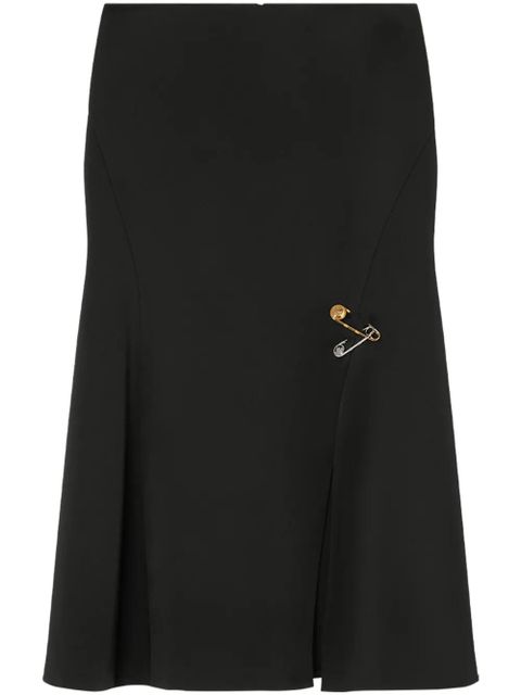 Versace Safety Pin satin midi skirt - Black - zdjęcie produktu nr 1