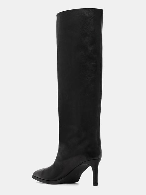 Answear.LAB kozaki skórzane kolor czarny na szpilce