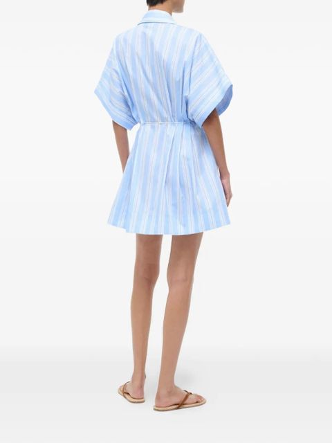 STAUD striped drawstring dress - Blue
