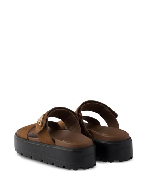 Prada nubuck slides - Brown
