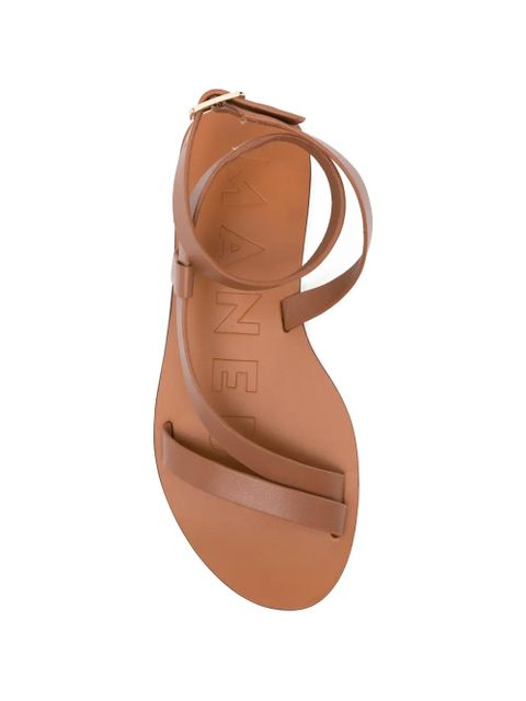 Manebi buckle strap flat sandals - Brown