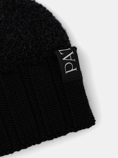 Patou czapka z wełną kolor czarny AC1068077