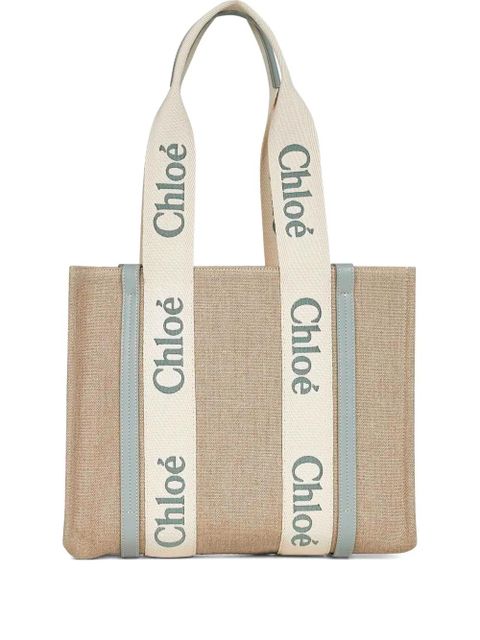 Chloé Woody logo-embellished tote bag - Neutrals - zdjęcie produktu nr 1