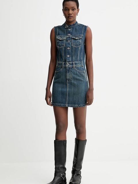 G-Star sukienka jeansowa 0 kolor niebieski mini dopasowana D27698.D577 - zdjęcie produktu nr 2