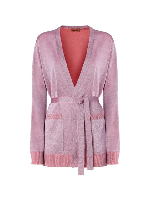 Missoni patch-pocket belted cardigan - Pink - zdjęcie produktu nr 1
