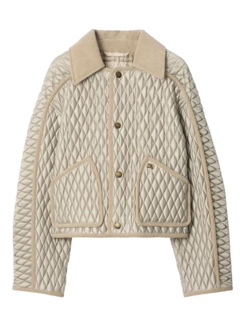 Burberry Floriston quilted corduroy-trimmed jacket - Neutrals
