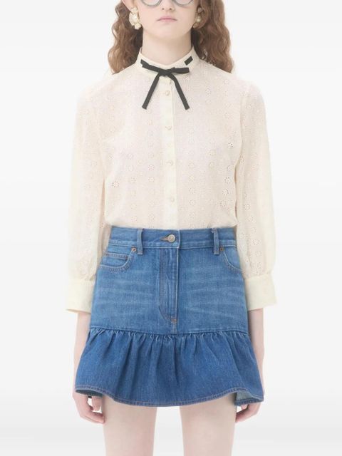 Valentino Garavani embroidered button-up shirt - Neutrals