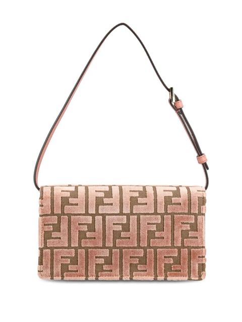 FENDI medium Baguette jacquard-velvet shoulder bag - Pink