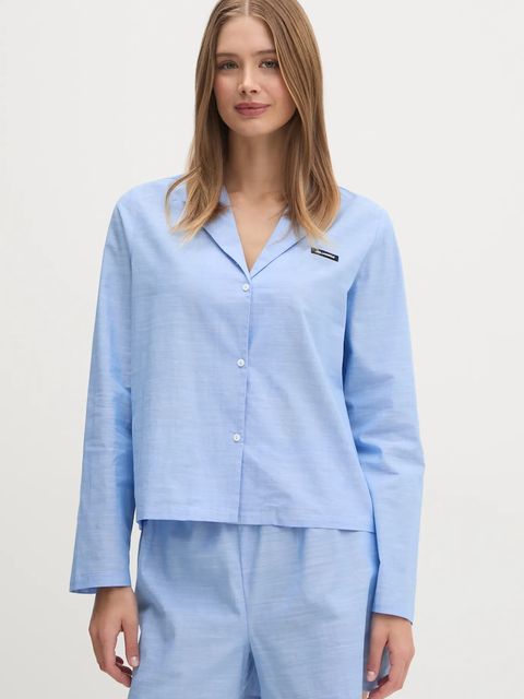 Karl Lagerfeld piżama bawełniana kolor niebieski bawełniana A1W45004