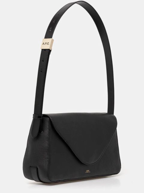 A.P.C. torebka skórzana sac daria flap kolor czarny PXBCD.F61901