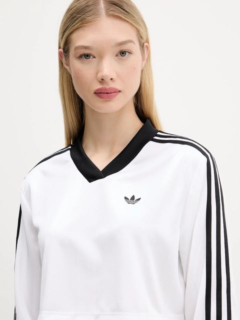 adidas Originals longsleeve Jacquard Ls Top kolor biały JV9740