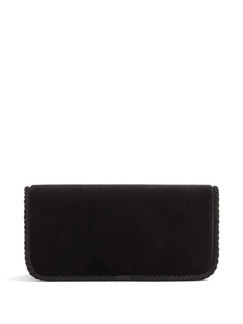 Valentino Garavani Locò velvet clutch with jewel logo - Black - zdjęcie produktu nr 2