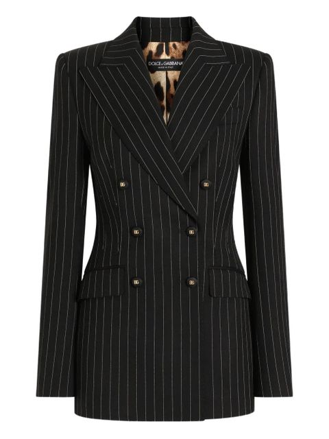 Dolce & Gabbana striped double-breasted jacket - Black - zdjęcie produktu nr 1