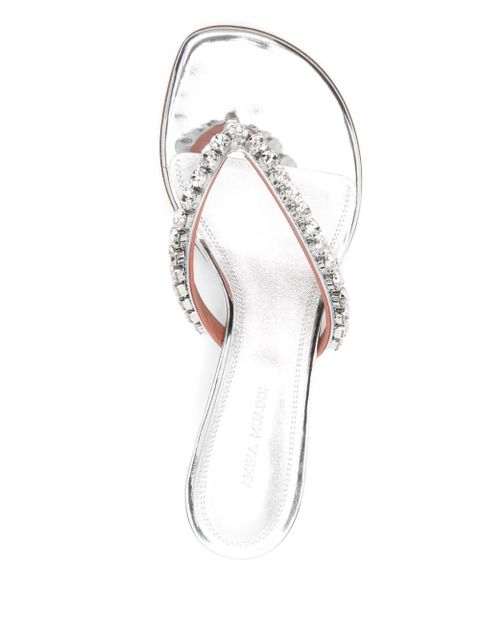 Amina Muaddi 40mm crystal-embellished sandals - Silver