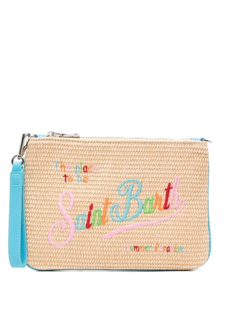MC2 Saint Barth Parisienne embroidered woven clutch bag - Neutrals - zdjęcie produktu nr 1