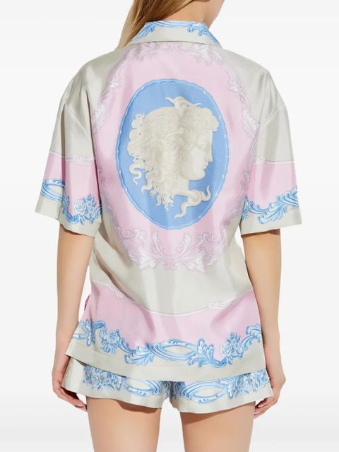 Versace Medusa-print silk shirt - Grey