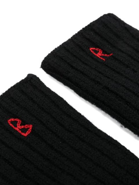 Ruslan Baginskiy ribbed embroidered gloves - Black - zdjęcie produktu nr 2